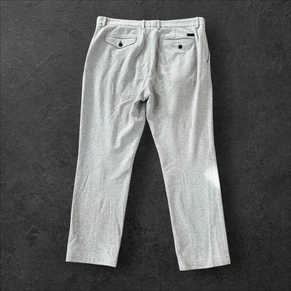 Burberry London England‎ Herringbone Gray Cotton Dress Pants Size 56 EU Thick